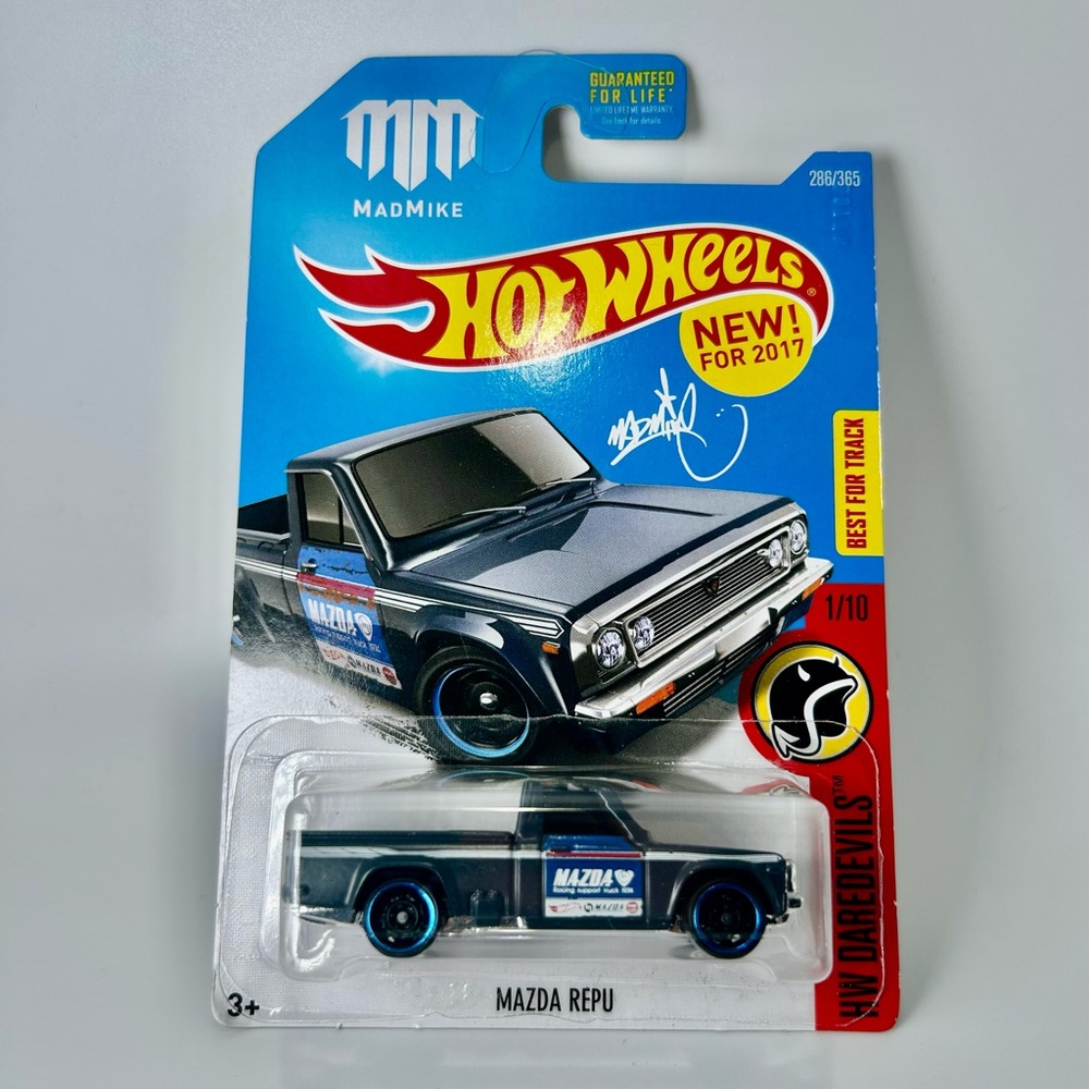 Hot Wheels HW Daredevils Mazda Repu Blue w/ ST8s Mad Mike 1/10 NEW 2015 286/365